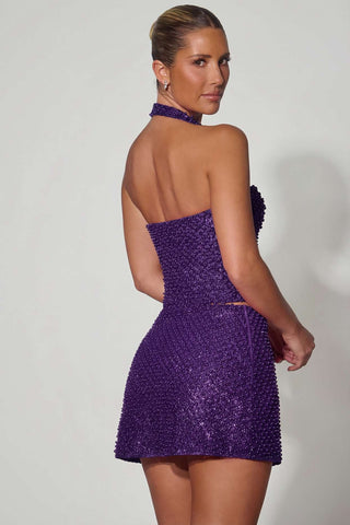 Embellished Halterneck Corset Top