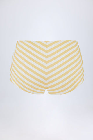 Striped High Waist Swim Shorts