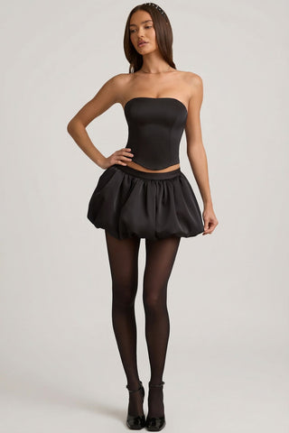 Satin Bubble Hem Mini Skirt