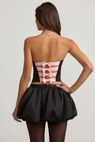 Satin Bubble Hem Mini Skirt