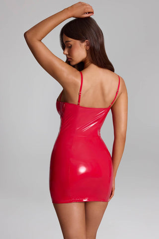 Shiny Vinyl Corset Mini Dress