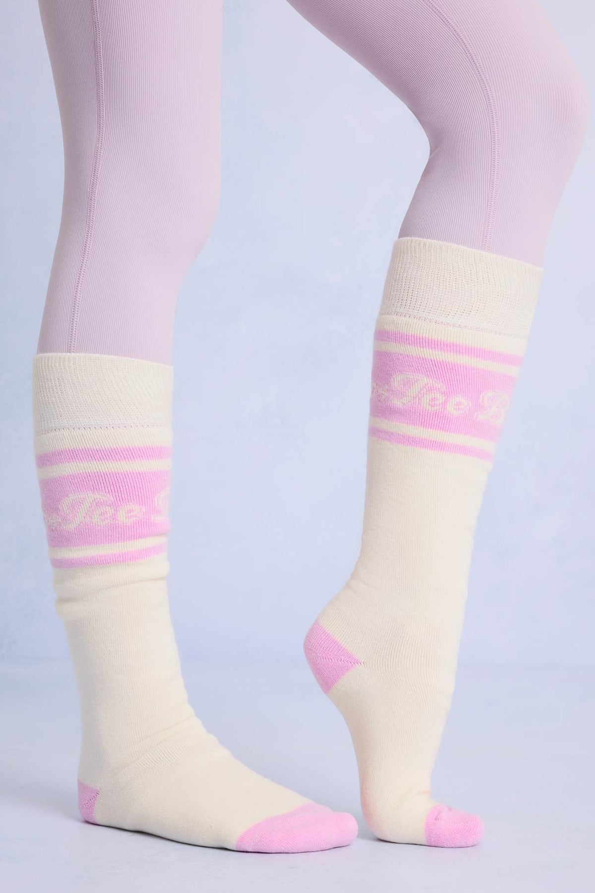 Powder Pink Knee High Ski Socks