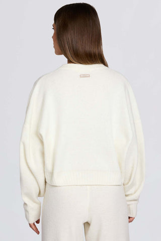 Ivory Cropped Knit Cardigan