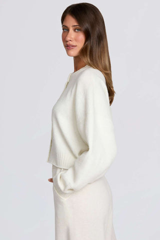 Ivory Cropped Knit Cardigan