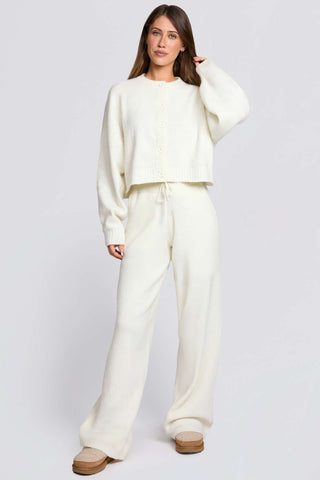 Ivory Cropped Knit Cardigan