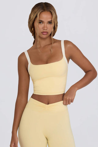 Cropped Square Neck Tank Top