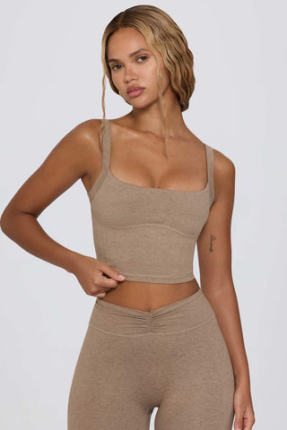 Cropped Square Neck Tank Top