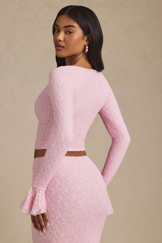 Ruffle Lace Long Sleeve Top