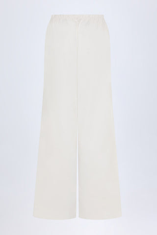 Cotton Poplin Wide Leg Trousers