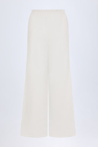 Cotton Poplin Wide Leg Trousers