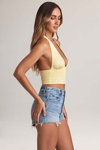 Halterneck V Neck Top