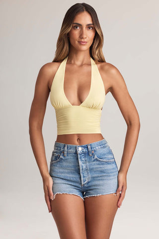 Halterneck V Neck Top