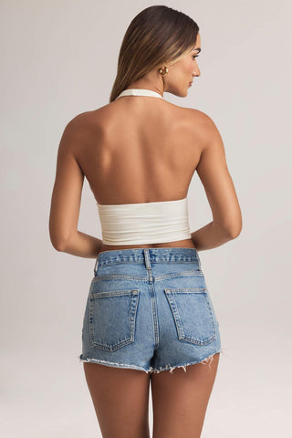 Halterneck V Neck Top