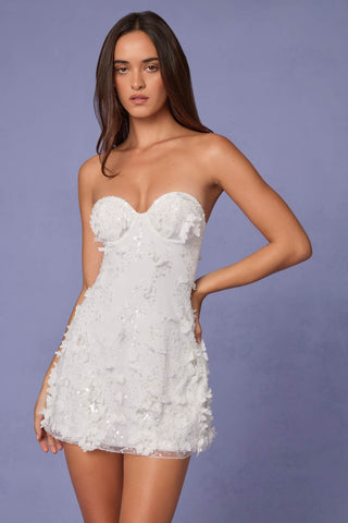 Embellished Floral Tulle Mini Dress