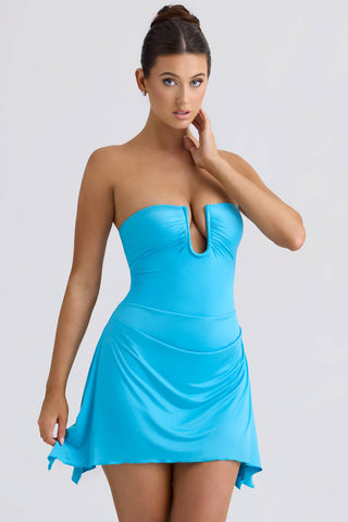 Slinky Jersey Draped Mini Dress