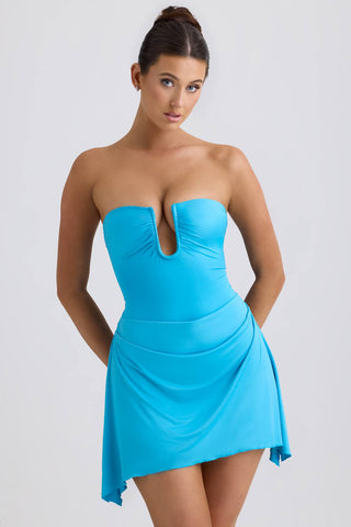 Slinky Jersey Draped Mini Dress