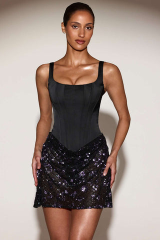 Sequin Draped Corset Mini Dress