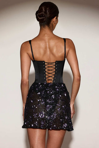 Sequin Draped Corset Mini Dress