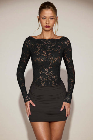 Lace Mini Dress with Open Back