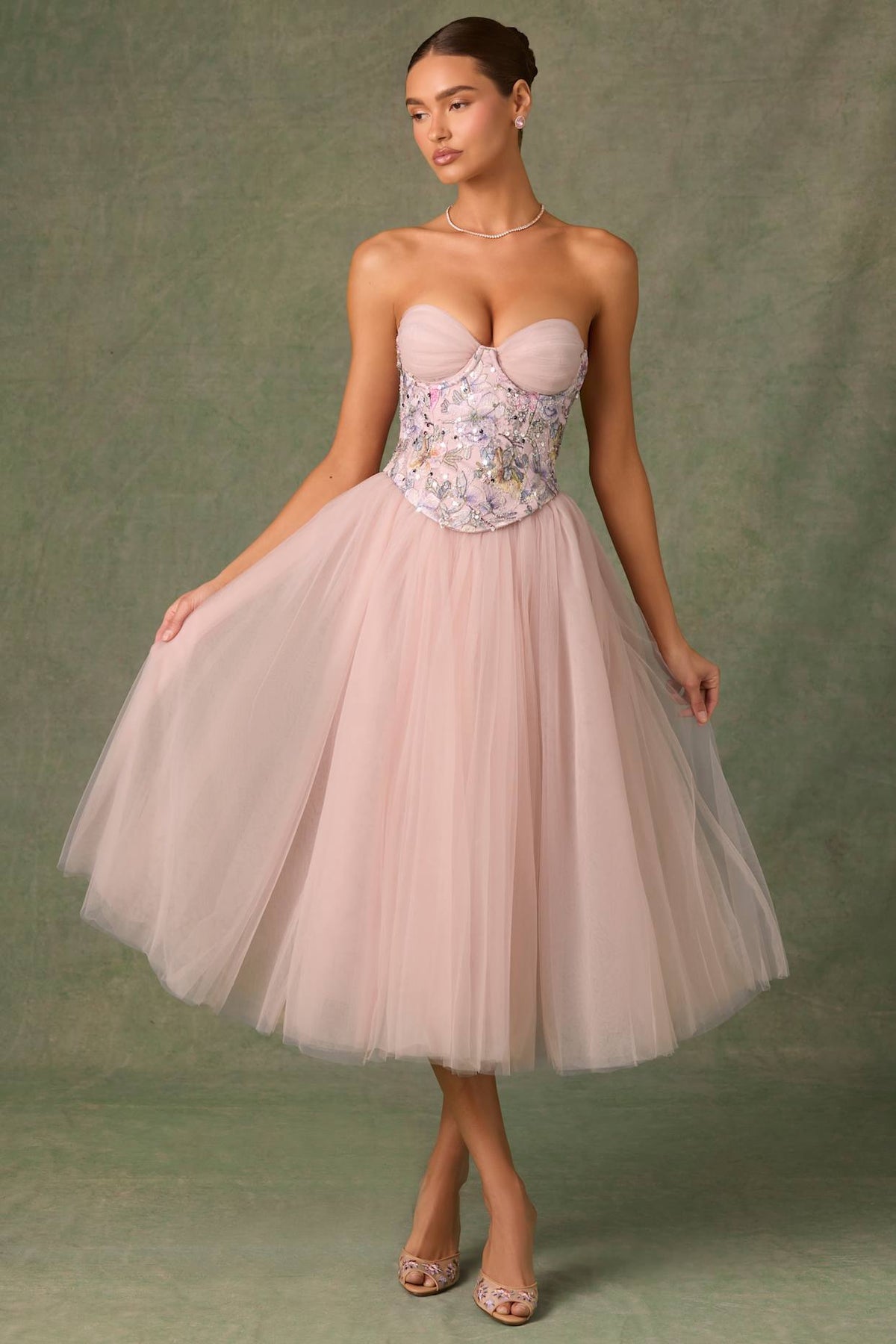 Floral Embellished Corset Top