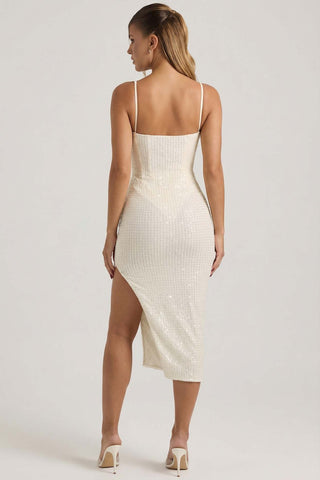 Embellished Corset Dress with Draped Waist