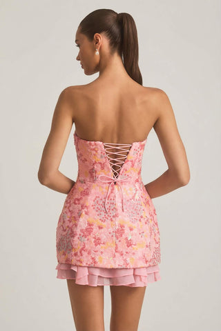 Embellished Strapless Corset Mini Dress