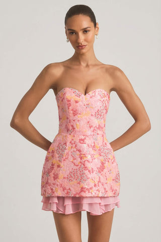 Embellished Strapless Corset Mini Dress