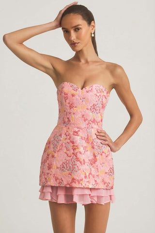 Embellished Strapless Corset Mini Dress