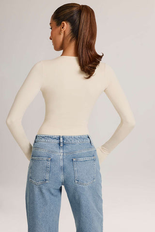 Plunge Neck Long Sleeve Bodysuit