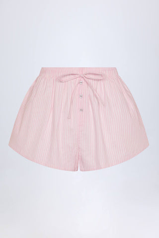 Tie Front Cotton Shorts