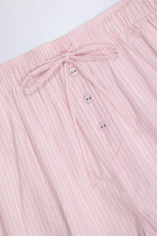 Tie Front Cotton Shorts