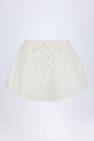 Tie Front Cotton Shorts