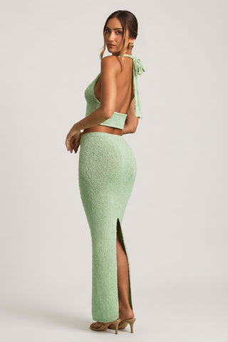 Boucle Maxi Skirt with Back Slit