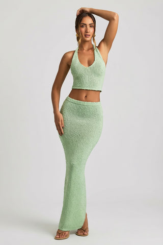 Boucle Maxi Skirt with Back Slit