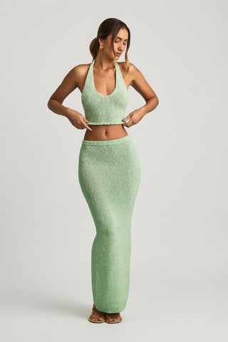 Boucle Maxi Skirt with Back Slit