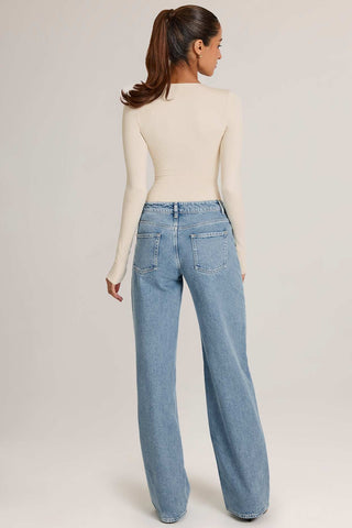 Drawstring Straight Leg Denim