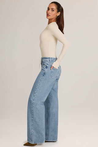 Drawstring Straight Leg Denim
