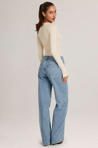 Drawstring Straight Leg Denim