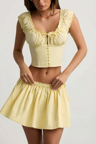 Ruched Corset Top with Sweetheart Neckline
