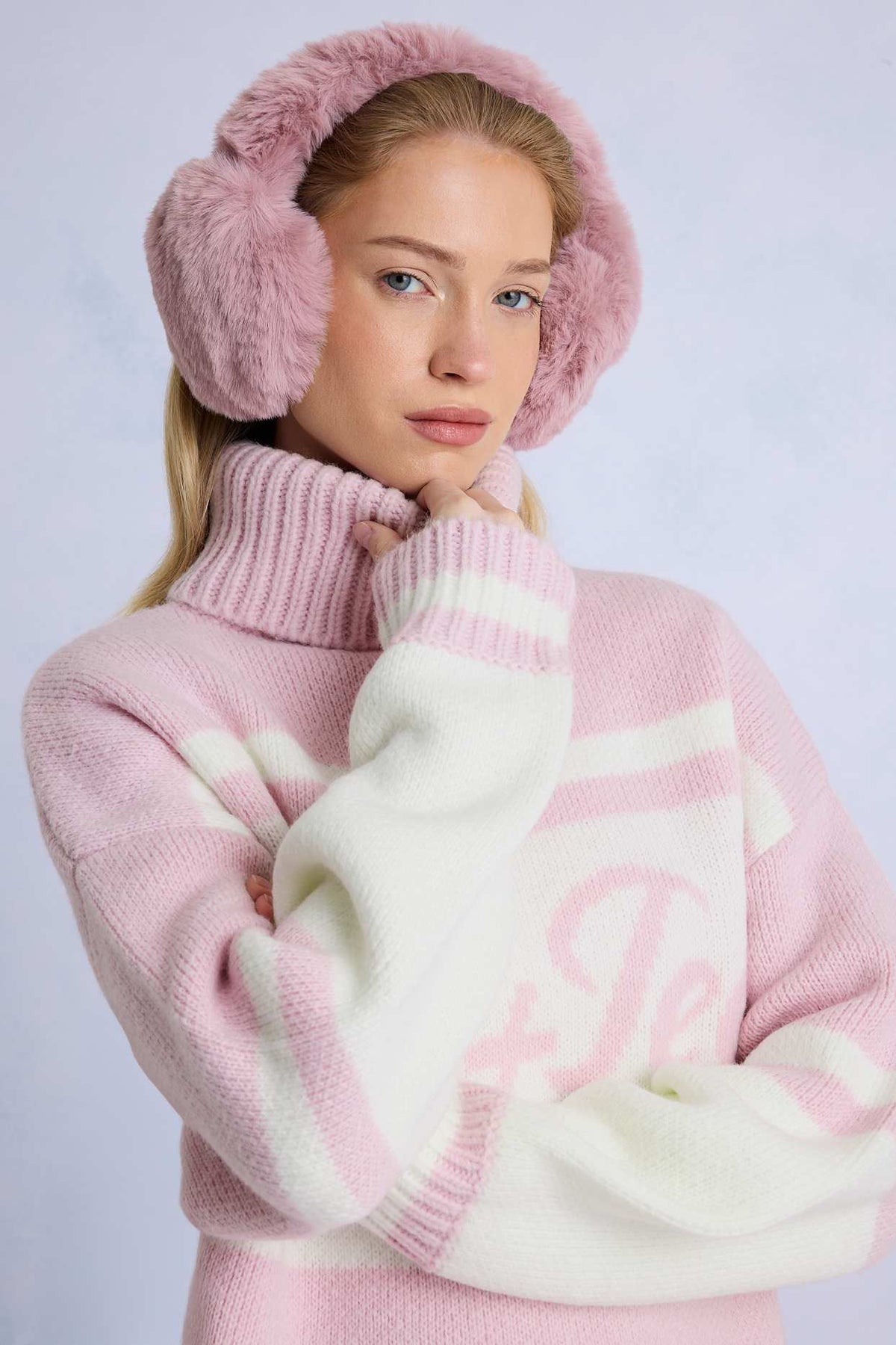 Powder Pink Faux Fur Earmuffs