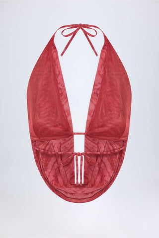 Cowl Neck Backless Crop Top