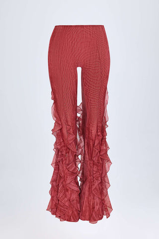 Ruffled Flared Trousers