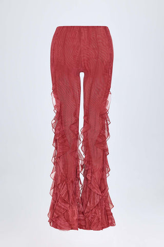 Ruffled Flared Trousers