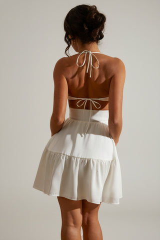 Romantic Halter Neck Cut Out Mini Dress