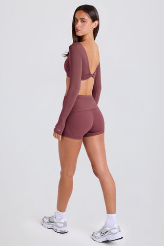 Silky Foldover Yoga Shorts