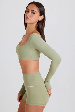 Silky Foldover Yoga Shorts