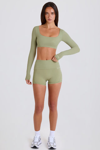 Silky Foldover Yoga Shorts