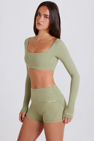 Silky Foldover Yoga Shorts