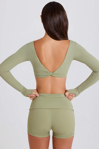 Silky Foldover Yoga Shorts