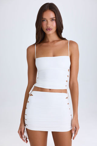Ruched Cut Out Mini Skirt